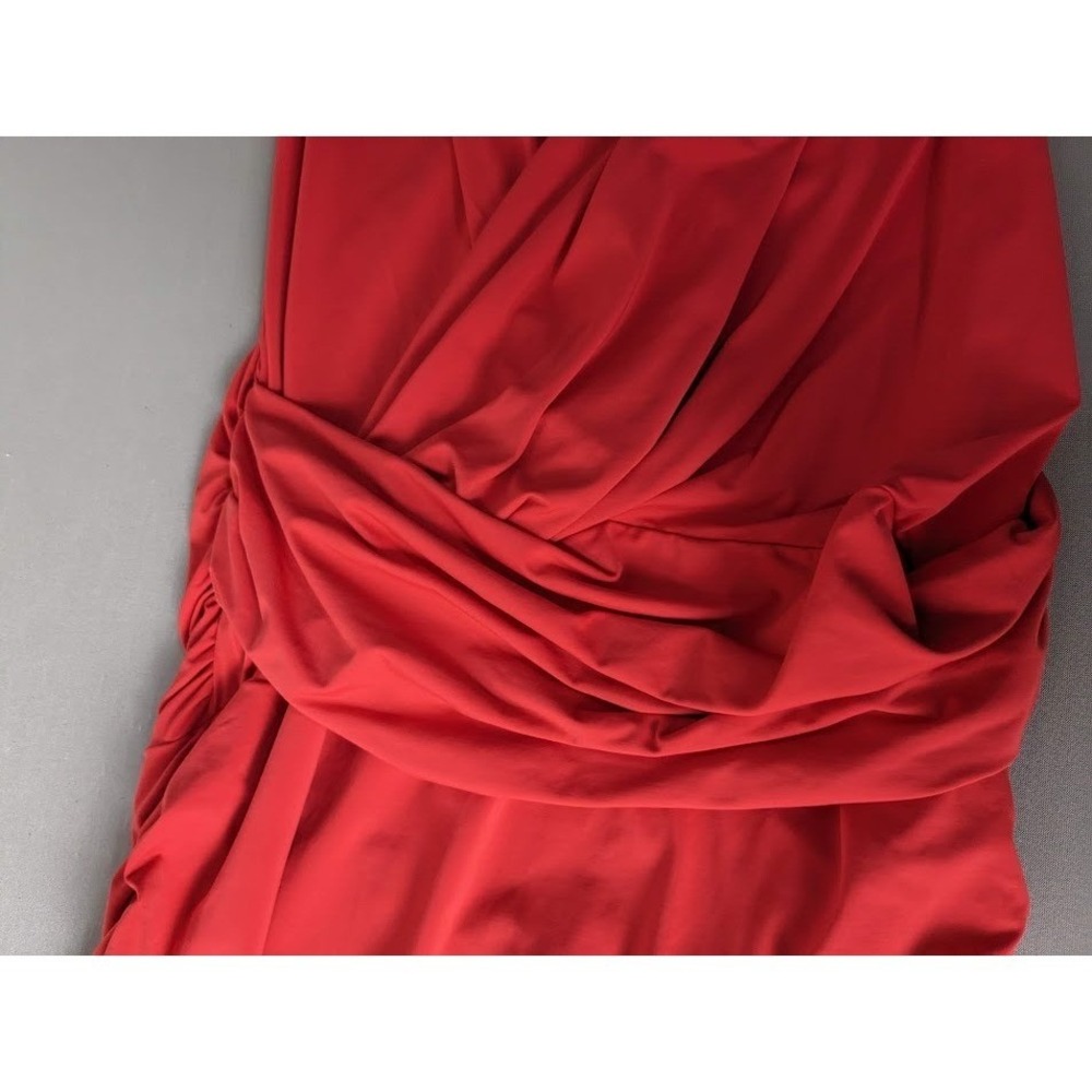 Audio Visual Womens Medium Orange Draped Ruched Cocktail Party Dress - Picture 8 of 8